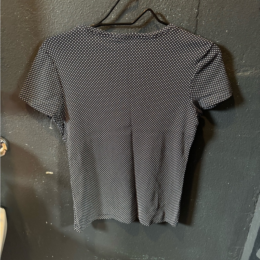 Tommy Hilfiger Dark Blue Polka Dot Fitted Short Sleeve Tee - Picture 3 of 3